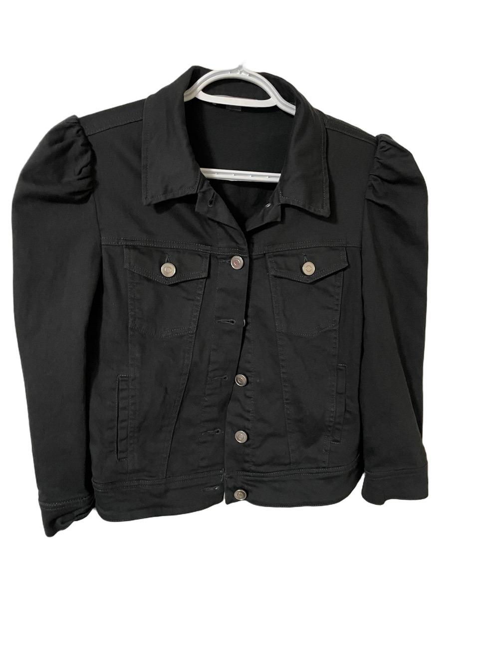 Tart Dark Green Puff Sleeve Denim Jacket Size Medium